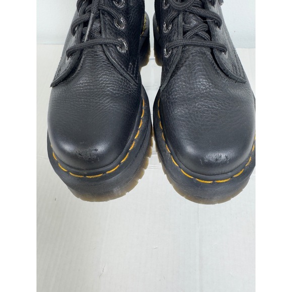 Dr. Martens Jadon III Pisa Leather Platform Boots Womens 5 Black Good Combat Zip - Picture 5 of 11